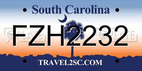 FZH2232 South Carolina License Plate