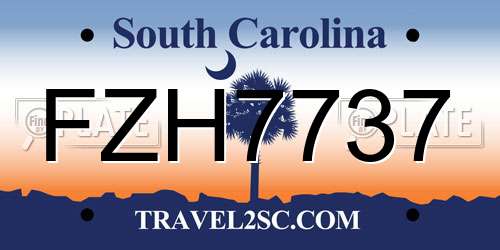 FZH7737 South Carolina License Plate