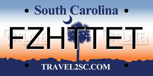 FZHTTET South Carolina License Plate
