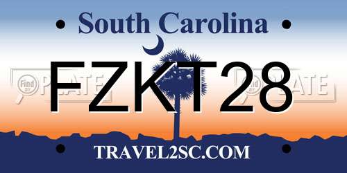 FZKT28 South Carolina License Plate