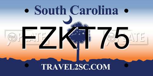 FZKT75 South Carolina License Plate