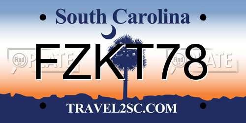 FZKT78 South Carolina License Plate