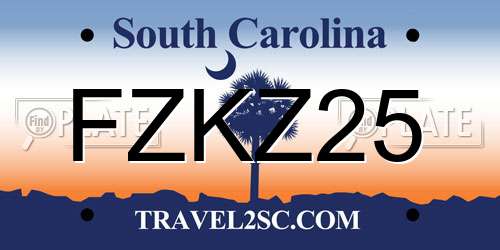 FZKZ25 South Carolina License Plate