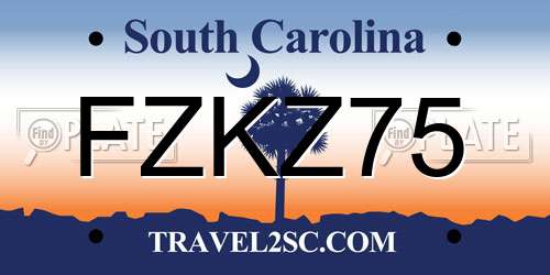 FZKZ75 South Carolina License Plate