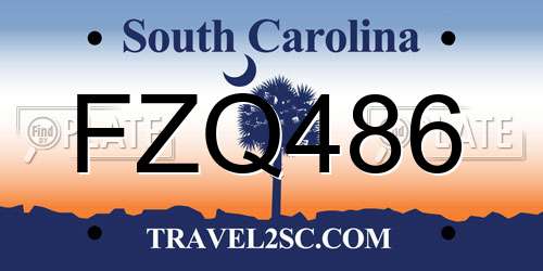 FZQ486 South Carolina License Plate