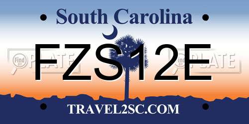FZS12E South Carolina License Plate