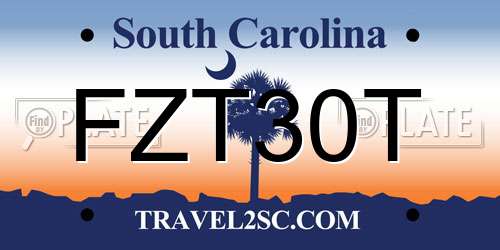 FZT30T South Carolina License Plate