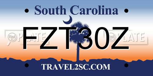 FZT30Z South Carolina License Plate