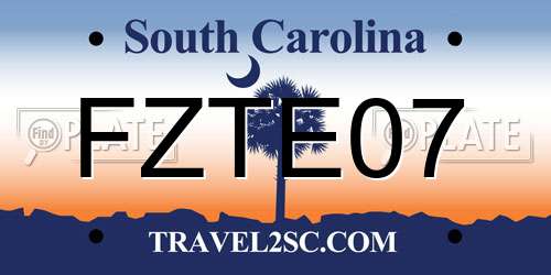 FZTE07 South Carolina License Plate
