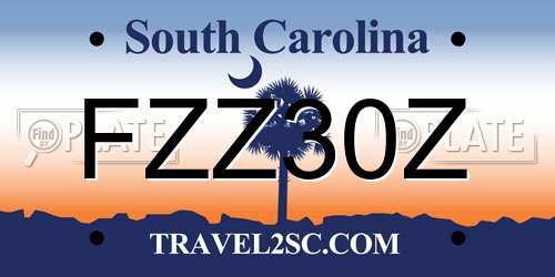 FZZ30Z South Carolina License Plate