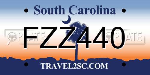 FZZ440 South Carolina License Plate