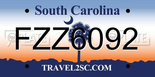 FZZ6092 South Carolina License Plate