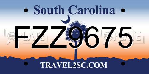 FZZ9675 South Carolina License Plate