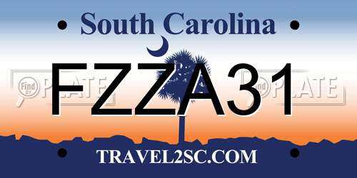 FZZA31 South Carolina License Plate