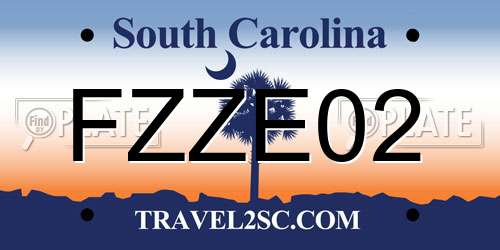 FZZE02 South Carolina License Plate