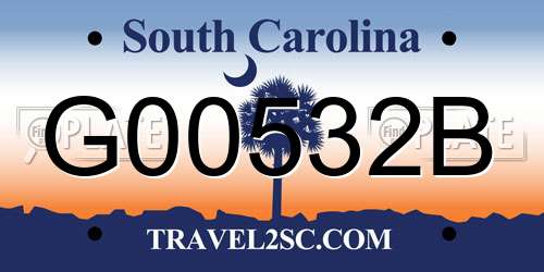 G00532B South Carolina License Plate