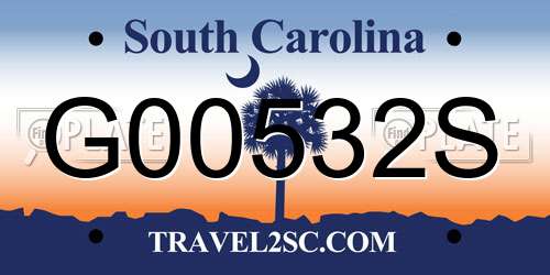 G00532S South Carolina License Plate