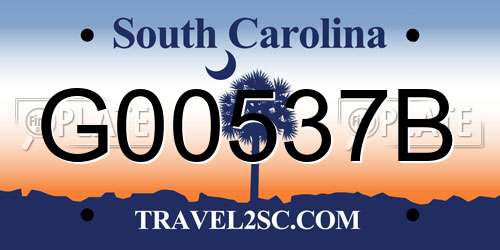 G00537B South Carolina License Plate