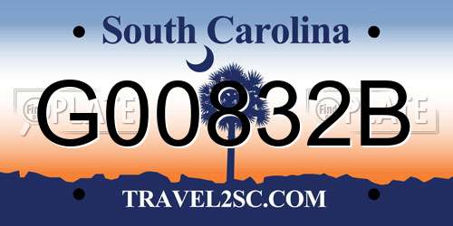G00832B South Carolina License Plate