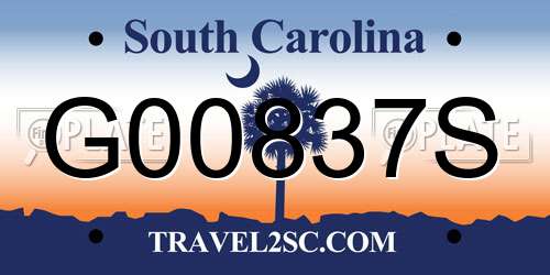 G00837S South Carolina License Plate