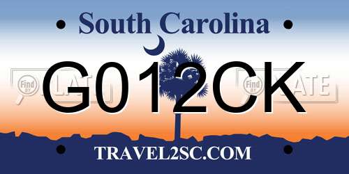 G012CK South Carolina License Plate