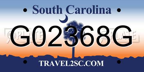 G02368G South Carolina License Plate