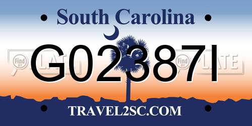 G02387I South Carolina License Plate
