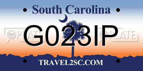 G023IP South Carolina License Plate