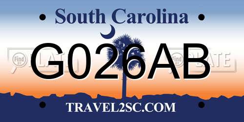 G026AB South Carolina License Plate