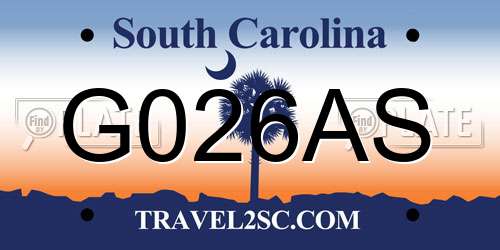 G026AS South Carolina License Plate