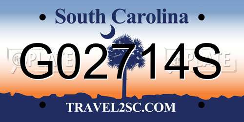 G02714S South Carolina License Plate