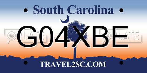 G04XBE South Carolina License Plate