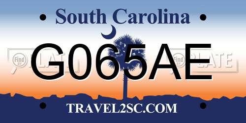 G065AE South Carolina License Plate