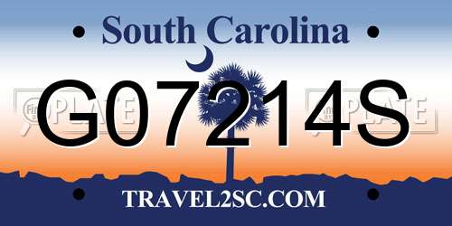 G07214S South Carolina License Plate