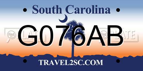 G076AB South Carolina License Plate