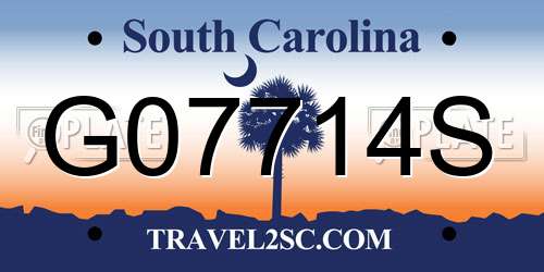 G07714S South Carolina License Plate