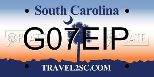 G07EIP South Carolina License Plate
