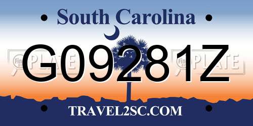 G09281Z South Carolina License Plate