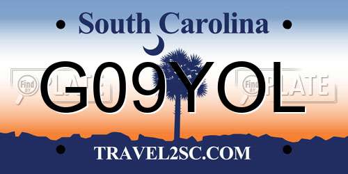 G09YOL South Carolina License Plate
