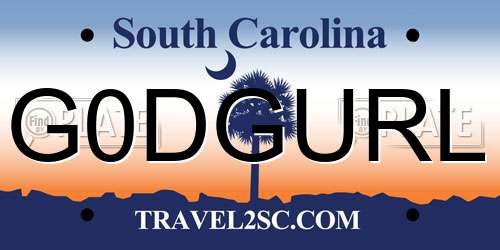 G0DGURL South Carolina License Plate