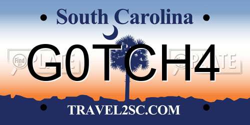 G0TCH4 South Carolina License Plate