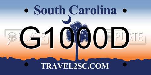 G1000D South Carolina License Plate