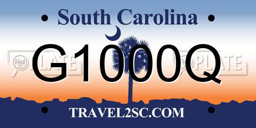 G1000Q South Carolina License Plate