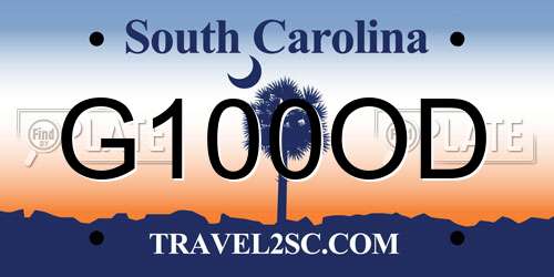 G100OD South Carolina License Plate