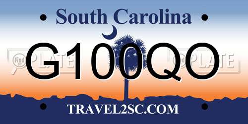 G100QO South Carolina License Plate