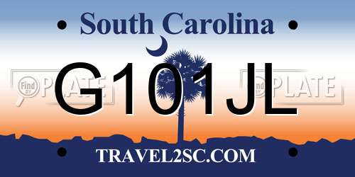 G101JL South Carolina License Plate