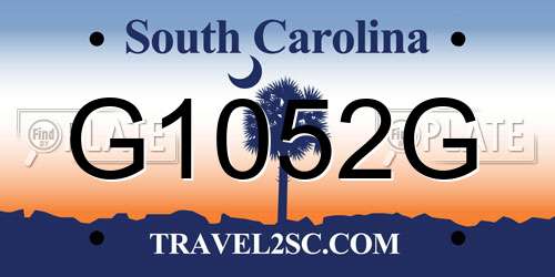 G1052G South Carolina License Plate