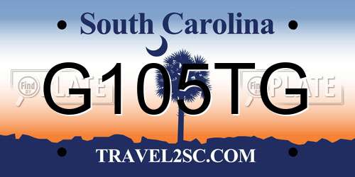 G105TG South Carolina License Plate