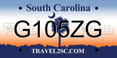 G105ZG South Carolina License Plate