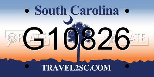 G10826 South Carolina License Plate